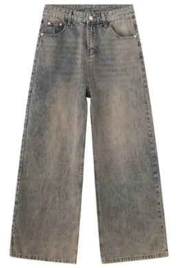 IEFB Men's Baggy Jeans Vintage Loose Wide Leg Denim